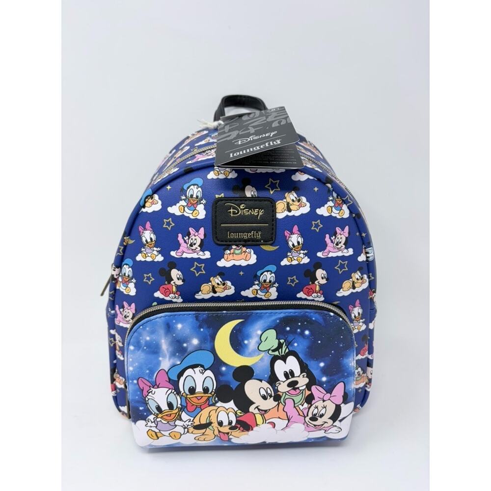 Loungefly Disney Mini Backpack Mickey Minnie Donald Blue